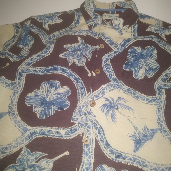 Silk Caribbean Island shirt - Picture 2 of 3